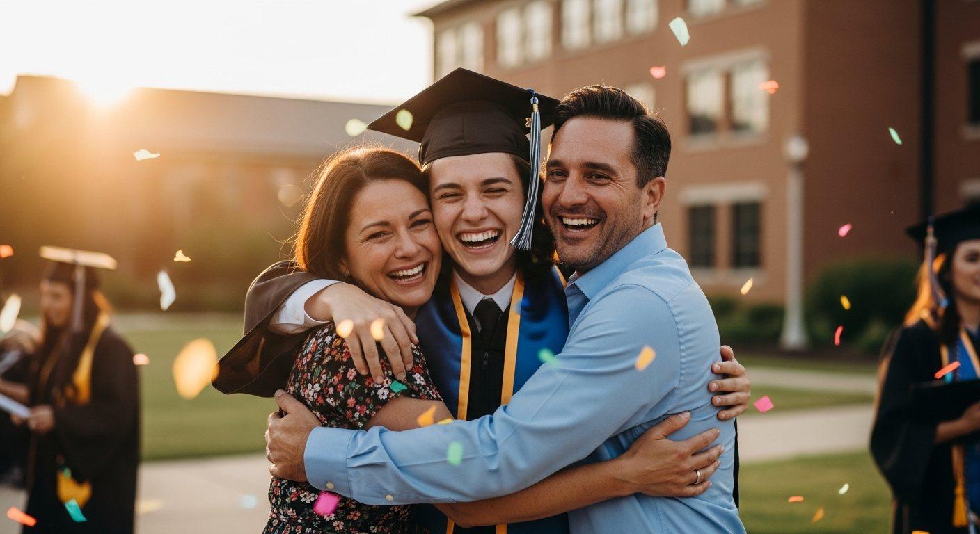 Graduation video editing — example film still